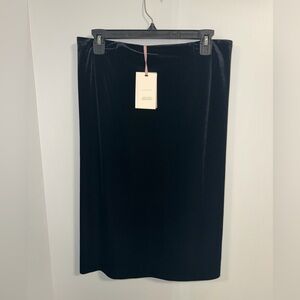 Alex Marie Black Velvet Pencil Skirt